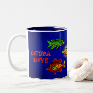 FISH. NIGHT DIVE. NEON FISH Two-Tone COFFEE MUG