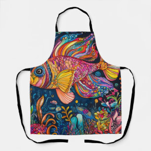 Fish Ocean Whimsical 4 Apron