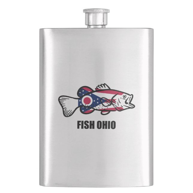 Fish Ohio Hip Flask (Front)