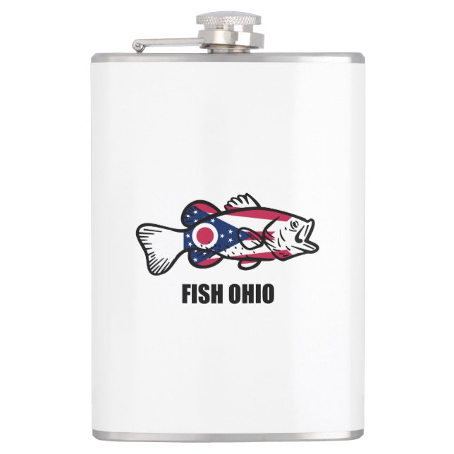 Fish Ohio Hip Flask (Front)