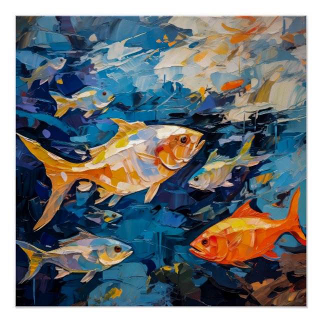 Fish Oil Painting Poster (Front)