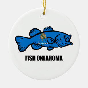 Fish Oklahoma Ceramic Ornament