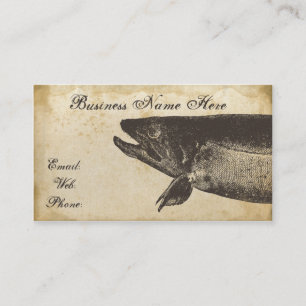Fish Old Grungy Paper Business Card