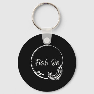 Fish On Catch Funny Saying Fishing Humour Men Wate Key Ring