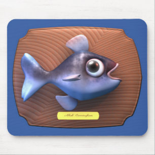 Fish on Cutting Board Mouse Pad