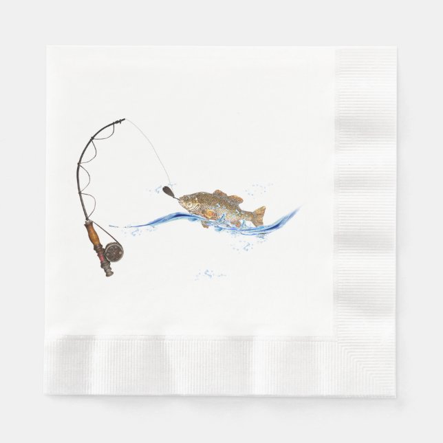 fish on fishing line napkin (Front)