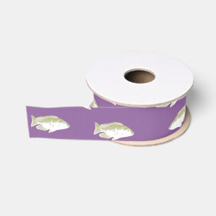 Fish on purple grosgrain ribbon