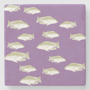 Fish on purple stone coaster