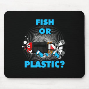 Fish Or Plastic Environmental Protection Nature Co Mouse Pad
