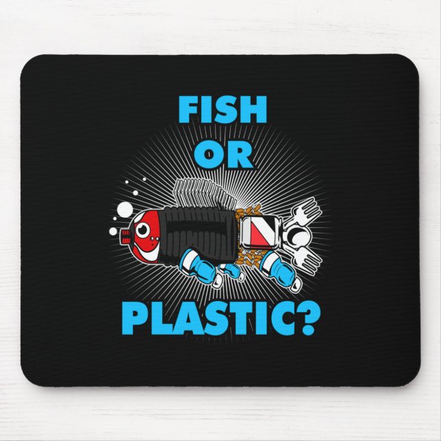 Fish Or Plastic Environmental Protection Nature Co Mouse Pad (Front)