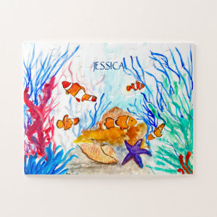 Fish Orange Ocean Under the sea For kids Preschool Jigsaw Puzzle