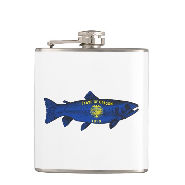 Fish Oregon Trout Hip Flask (Front)
