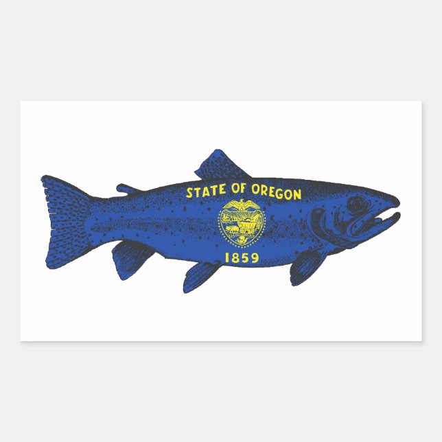 Fish Oregon Trout Rectangular Sticker (Front)