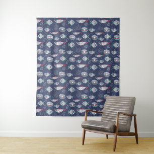 Fish & Oysters Pattern tapestries