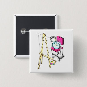 Fish Painter ("Water Colour") - 15 Cm Square Badge
