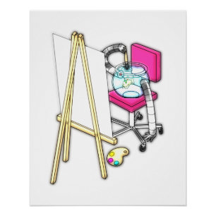 Fish Painter ("Water Colour") - Poster