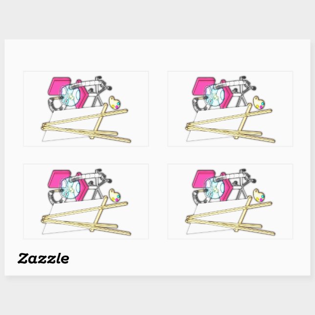 Fish Painter ("Water Colour") -  Rectangular Sticker (Sheet)