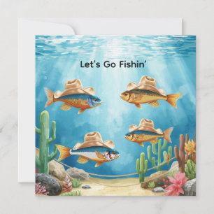Fish Party Texas themed Invitation