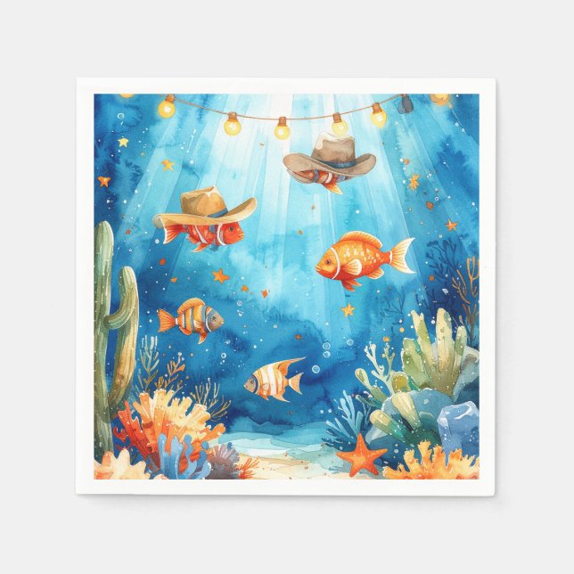 Fish Party Texas themed Napkin (Front)