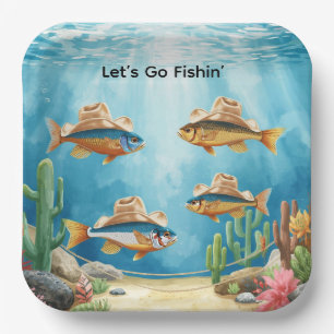 Fish Party Texas themed Paper Plate
