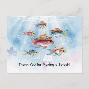 Fish Party Texas themed THANK YOU Postcard
