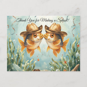 Fish Party Texas themed THANK YOU Postcard
