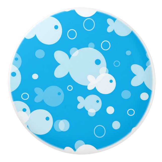 fish pattern ceramic knob (Front)