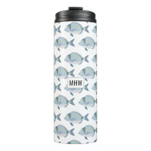 Fish Pattern custom monogram tumbler