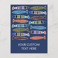 Fish Pattern custom postcard