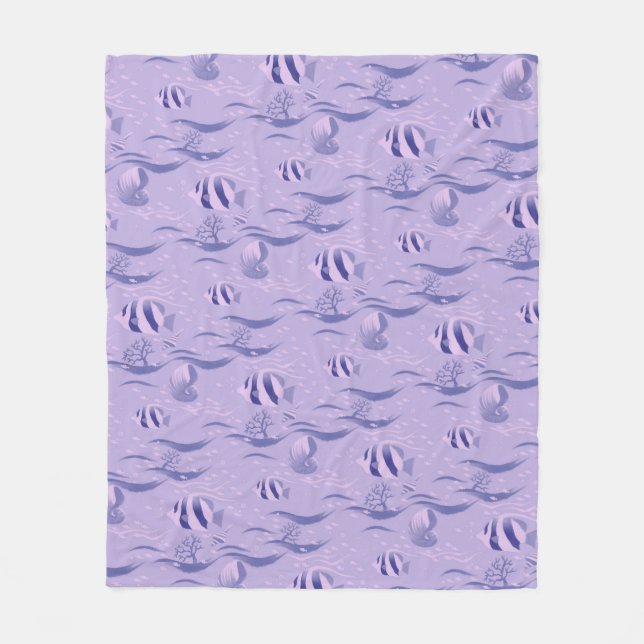  Fish Pattern Fleece Blanket (Front)