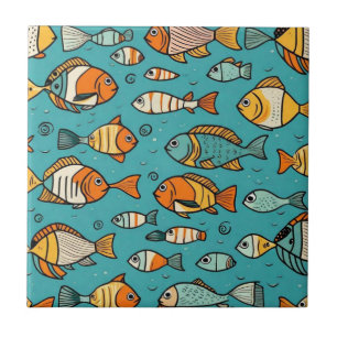 Fish pattern gift ideas ceramic tile