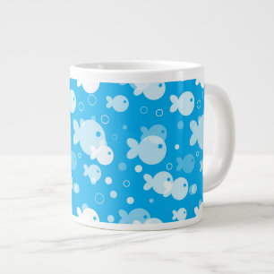 fish pattern large coffee mug