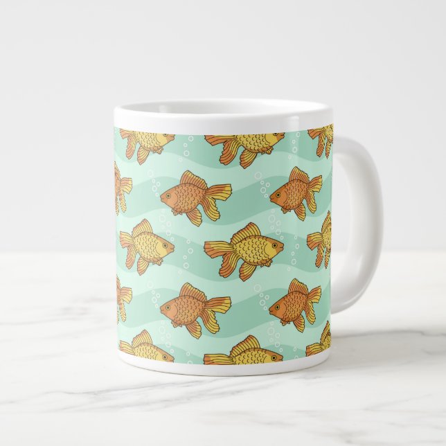 Fish-pattern Large Coffee Mug (Front Right)