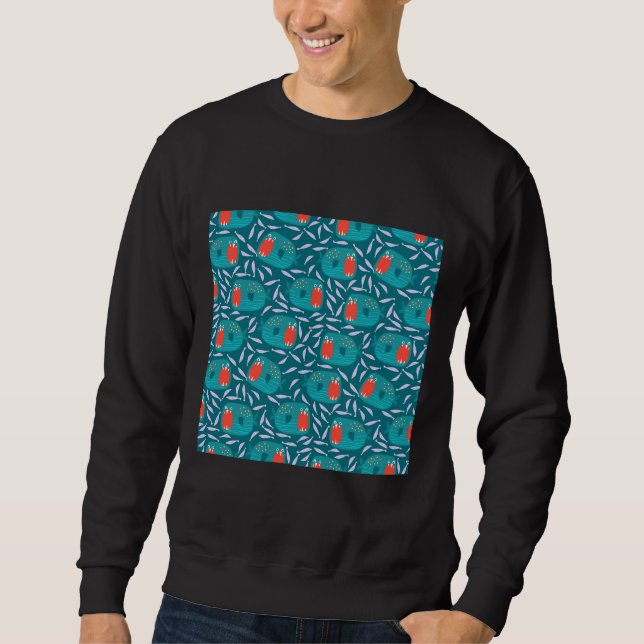 Fish Pattern Long Sweatshirt (Front)