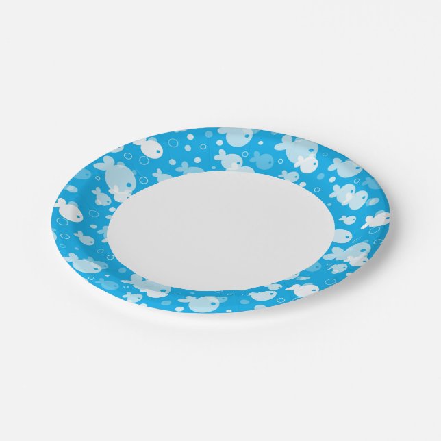 fish pattern paper plate (Angled)