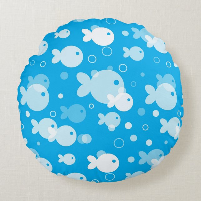 fish pattern round cushion (Front)