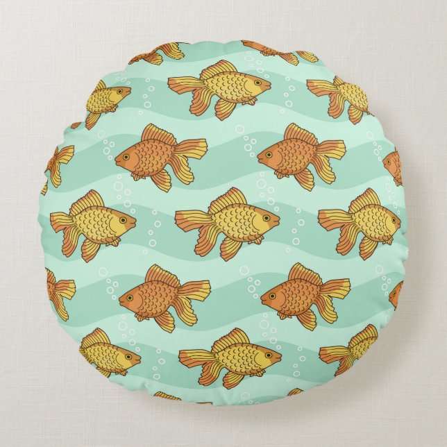 Fish-pattern Round Cushion (Front)