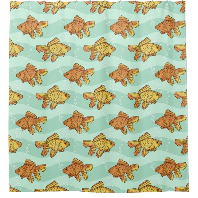 Fish-pattern Shower Curtain (Front)
