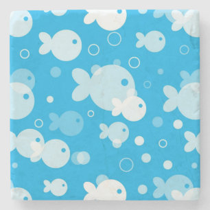 fish pattern stone coaster