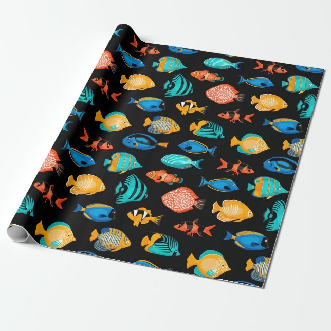 Fish Pattern Wrapping Paper (Unrolled)