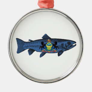Fish Pennsylvania Trout Metal Ornament