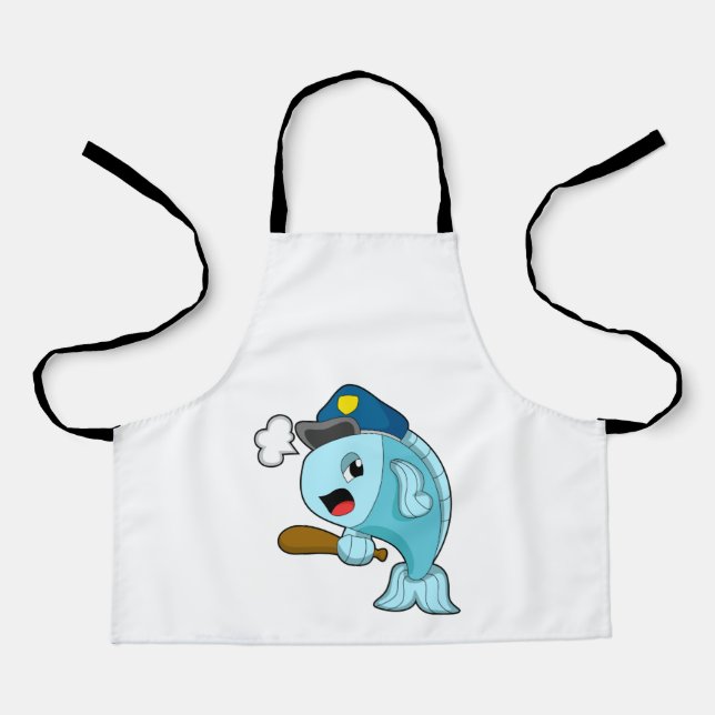 Fish Police officer Police hat Apron (Front)