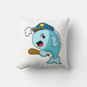 Fish Police officer Police hat Cushion