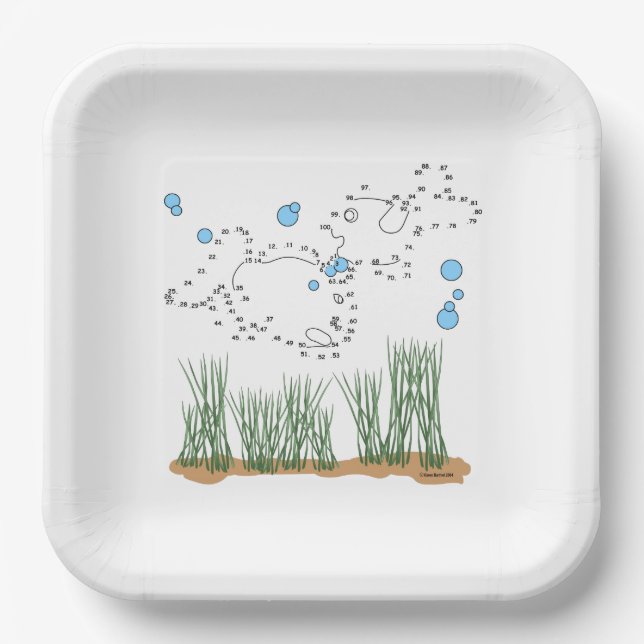 Fish Pond Connect The Dots Paper Plate (Front)