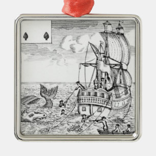 Fish Pool playing card Metal Tree Decoration