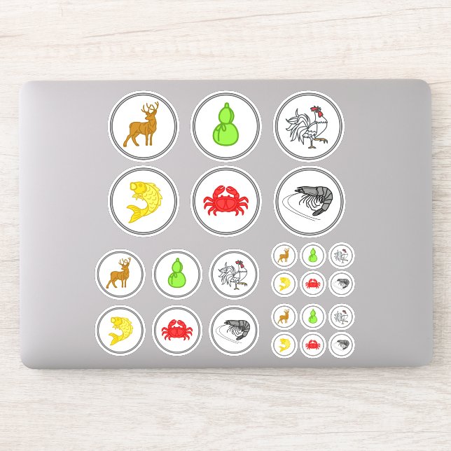 Fish Prawn Crab Game Vinyl Sticker Sheet (Computer)