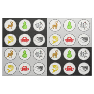 Fish Prawn Crab   Vietnamese Dice Game Mat Fabric