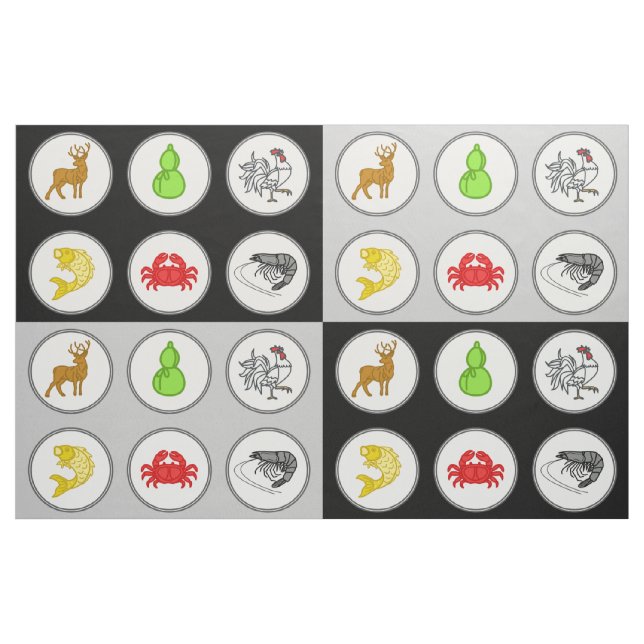 Fish Prawn Crab | Vietnamese Dice Game Mat Fabric (Yard)