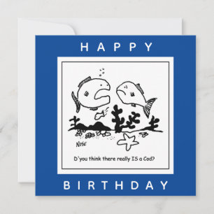 Fish questions whether there is a God cartoon Card