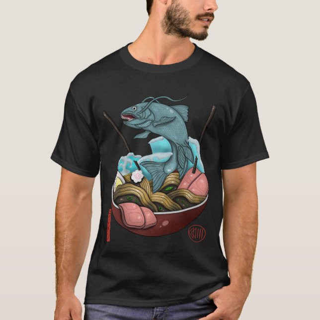 Fish ramen wave T-Shirt (Front)